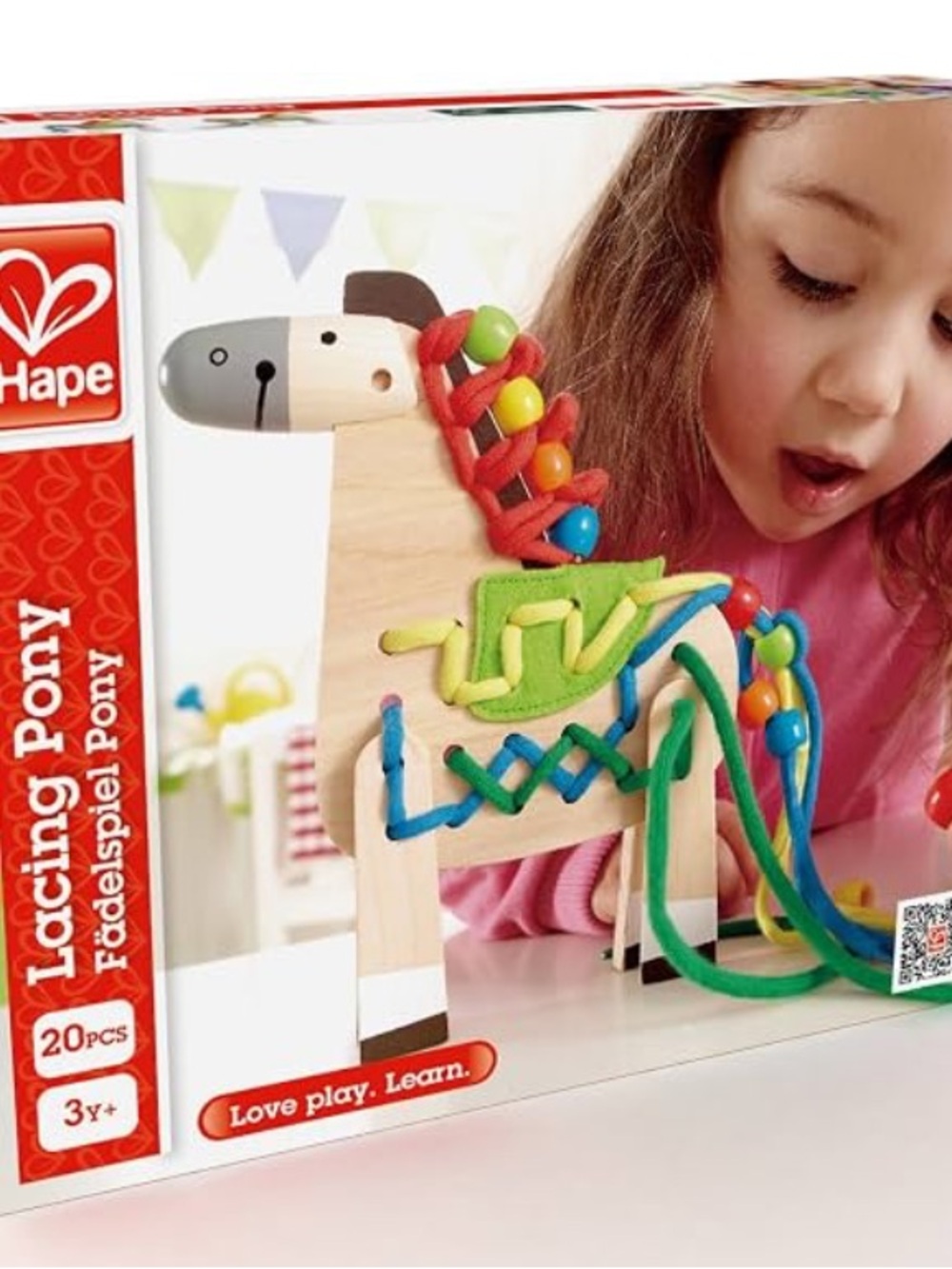 Hape Wooden Lacing Pony With Beads 
Arts and Crafts Preschool Developmental Toy